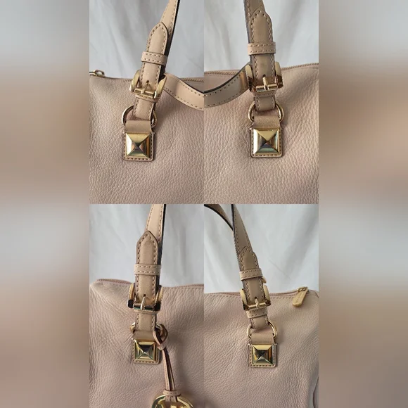 Michael Kors Pebble Leather Blush Grayson Satchel Handbag - Picture 8 of 16